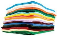 Craft Acrylic Felt Pack, 15 x 15cm (42 Pieces), Assorted Colours,