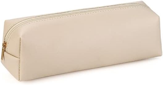 PU Leather Pencil Case – Simple Pen & Stationery Pouch for Girls, Boys, Students, Professionals | Compact Zippered Cosmetic Storage, Travel Bag for School, College, Office, Makeup, and Accessories