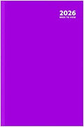 2026 A4 Week to View Diary Colour Fashion A4 2026 WTV Year Planner Desk Diary Ribbon Marker, Purple