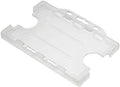 Double-Sided ID Card Holder - Secure, Clear Plastic for 2 Credit-Sized Cards (85mm x 54mm) - Durable, Lightweight for Work, School, Events - ID Card Holder for Lanyard (Clear,Pack of 1)