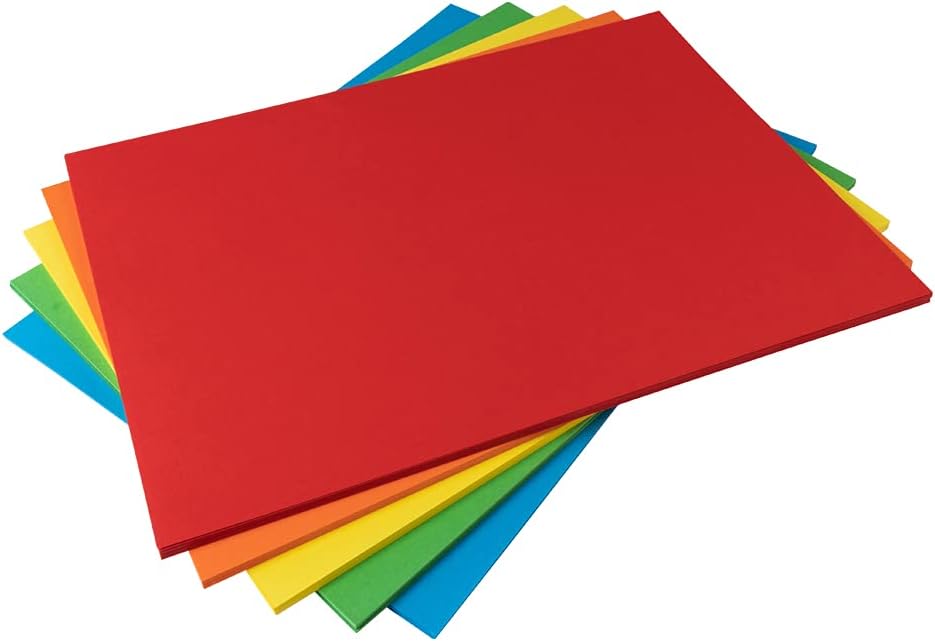 Hawksbill A4 Coloured Card 160GSM Rainbow Craft Card Stock 50 Pack