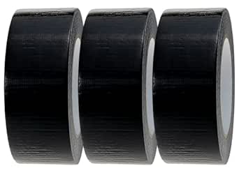 Black Duct Tape | 3 Rolls of 48mm x 45m Gaffer Tape | Water Resistant Duct Tape | Adhesive Tape Multi-Use for Indoor/Outdoor | Ultra Strong Adhesive Tape