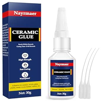 Ceramic Glue, 30g Porcelain Glue Repair, Superglue for Porcelain, Glass, Plastic, Metal, Rubber and DIY Craft