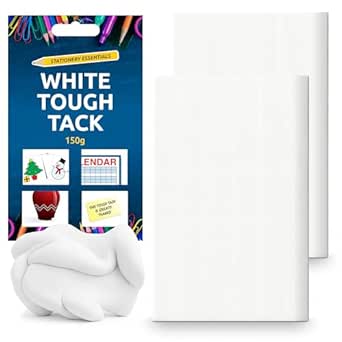 SOL 150g White Tough Tack, White Tack Non Marking Walls Reusable Multpipurpose Adhesive, Waterproof Invisible Adhesive Putty, Clean & Easy to Use, Ideal in Home Decoration, School Projects & Crafting