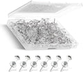 Clear Push Pins - 220 Drawing Pins with Storage Box, Thumb Tacks for Cork, Notice and Bulletin Boards - Map Pins (Clear)