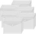 Bimormat 30 Pack A4 Plastic Wallets Folders,Waterproof Plastic Wallets Clear Popper Wallet