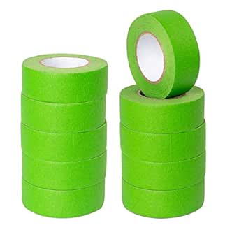 10pcs Green 24mm Low Tack Painters Masking Tape, Masking Tape for Painting Artists Decorating