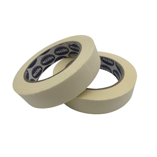 Maxim Twin Pack Premium Masking Tape - 50 Metre Rolls - Painting & Decorating Strong Adhesive Tape - 2 ROLLS (24mm x 50m)