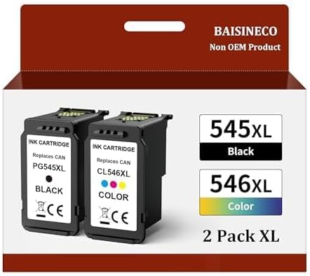 PG-545XL CL-546XL Ink Cartridges Black and Colour High Yield Remanufactured Canon 545 546 Ink Cartridges for TS3355 TS3350 TS3150 MG3050 MG2550S MG2950 MX495 TR4550 TR4551