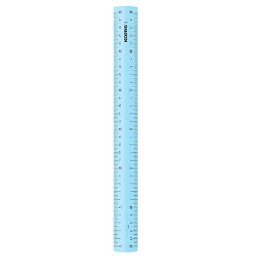 Kores - 30cm Transparent Ruler with Inking Edge - Coloured Overlays, School Supplies, Stationery Supplies, University Essentials - Pack of 1 Assorted Colours - Ruler 30cm