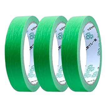 3 Rolls Low Tack Masking TapeWritable Masking Tape Green Painters Tape Decorators Tape Low Tack Tape Professional Grade Painting Tape for Renovation WorkIndoor Painting Decorating (20mm x 20m)