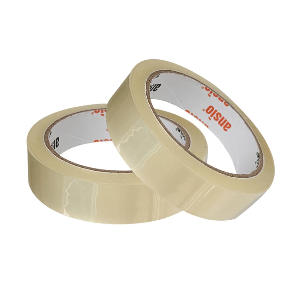 ANSIO Cellotape Clear Packing Tape 24mm x 50m - Pack of 2 Parcel Tape Strong Adhesive for Easy, Secure Packaging