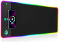 GIM Wireless Charging RGB Gaming Mouse Pad 15W, LED Mouse Mat 800x300x4MM, 10 Light Modes Extra Large Mousepad Non-Slip Rubber Base Computer Keyboard Mat for Gaming, MacBook, PC, Laptop, Desk