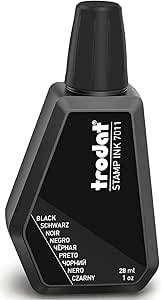 Trodat Black Ink Bottle - 28 ml - Replacement Ink For Hand Stamp Ink Pads