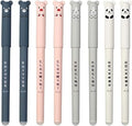 Erasable Rub Out Pens 8 Pcs 0.35 mm Cute Cartoon Animal Friction Rollerball Pens for Student Stationery Office Supplies