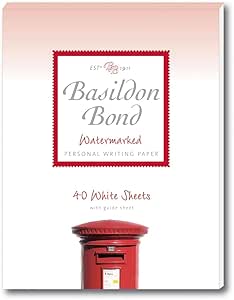 Basildon Bond Luxury Writing Pad with 40 Sheets - White, Duke (137 x 178mm)