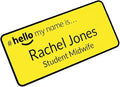 Hello My Name is Badge Yellow/Black 76 x 32 mm Dementia Friendly Doctor Student Doctor GP Healthcare Assistant Nurse Practitioner Clinical Medical