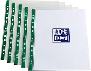 Oxford Heavy Duty Punched Poly Pockets, Clear, Box of 100 Extra Strong Plastic Wallets