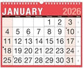 2026 A4 Easy Month to View Spiral Bound Wall Planner Calendar