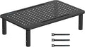 BONTEC Adjustable Monitor Stand, Ergonomic Metal Riser with 3 Height Levels (100/120/140mm), Ventilated Mesh Surface, 20 kg Max Load, Cable Management, Laptop & Computer Monitor Riser, 1 Pack