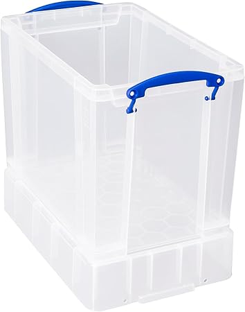 Really Useful Plastic Storage Box 19 Litre with XL Lid Clear - Secure, Transparent, and Stackable Storage Solution for 12" Files (?39.5 x 33 x 25.5 cm)