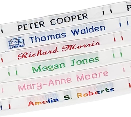 36 Woven Sew in Name Tapes Labels for School Uniforms, Nursery, Daycare, & Care Home Clothing