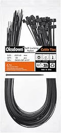 Cable Ties 450mm×4.8mm Black Thick Heavy Duty Large Strong Nylon Plastic Self Locking 18 inch/45 cm Extra Long Zip Tie Wraps, 50 Pack