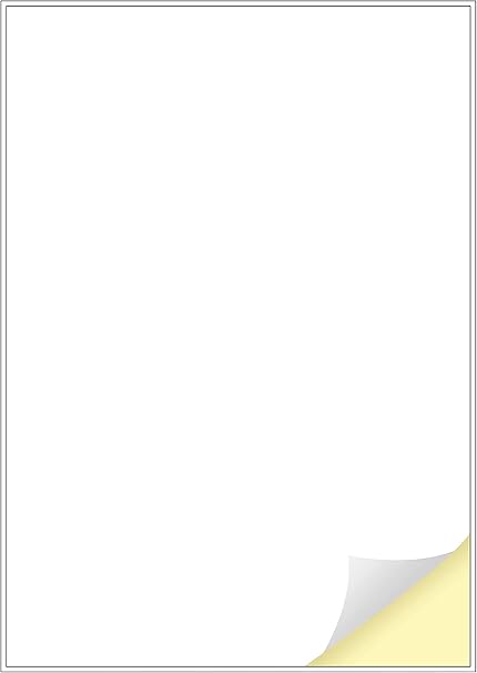Creavvee 1 Label per Sheet, 25 A4 Sheets, Printable White Sticker Paper Labels for Laser/Inkjet Printers Made in Europe - Sticker Size (A4) 297 x 210 mm
