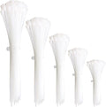 300 Pieces White Nylon Cable Ties Mixed Pack Heavy Duty Strong Self Locking Long Plastic Clear Zip Tie Wraps Assorted Sizes 100/150/200/250/300mm Length 4/6/8/10/12 Inch, 2.5/3.6mm Width
