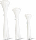100pc White Plastic Cable Ties, 3 Different Sized Tie Wraps, Durable Strong Plastic Material Ensuring Longevity, Self Locking Zip Ties Ideal for Home, Office, Garden and DIY (White)