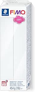 STAEDTLER 8021-0 FIMO Soft Oven-Hardening Polymer Modelling Clay - White (1 x 454g Block)