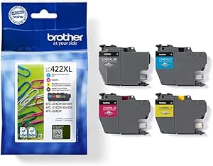Brother LC-422XLVAL Black/Cyan/Magenta/Yellow,Multi-Pack, High Yield, Includes 4 x Inkjet Cartridges, Genuine Supplies