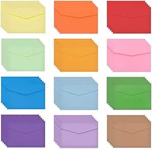 Mini Colored Envelopes, 60 Pcs Small Envelope Thanksgiving Coin Money Envelopes for Gift Cards, Tags, Birthday Wishes, Wedding (11.5 * 8.2CM)