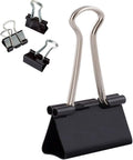 D.RECT Pack of 12 Binder Clips – 32 mm – Medium Bulldog Clips for Paper – Black Metal Foldback Clips for Documents, Notes, Tickets – Office, School & Home Paper Clamps – Strong Steel Paper Holder