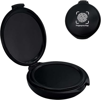 Fingerprint Ink Pad,Black Thumbprint Ink Pad for Notary Supplies Portable Fingerprint Kit for Identification Security ID Fingerprint Cards Law Enforcement Fingerprint Stamp Ink Pad