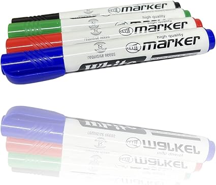 REQUISITE NEEDS White Board Marker Pens Fine Tip Low Odour Vivi Colour Dry Erase Marker Pens for School Office Home (Pack of 4)