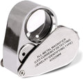 KINGMAS 40x Jeweller Loupe Folding Magnifying Jewelry Eye Magnifier With LED Light Illuminated (LED Currency Detecting/Jewlers Identifying Type Lupe)
