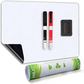 Magnetic Whiteboard Sheet A3+ for Fridge, Easy to Write and Wipe Dry Erase Magnets Board, Ideal for Home Weekly Meal Planner Shopping List Office Notice - 2 Marker Pens & Eraser (50 x 33cm)