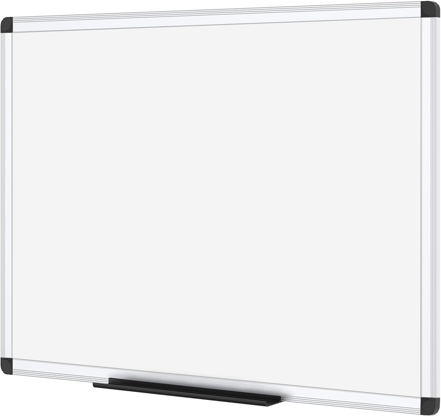 VIZ-PRO Magnetic Whiteboard 60 x 45 cm, Dry Erase White Board with Pen Tray, Silver Aluminium Frame, Dry Wipe Writing Board for Office, Home & School