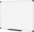 VIZ-PRO Magnetic Whiteboard 120 x 90 cm, Dry Erase White Board with Pen Tray, Silver Aluminium Frame, Dry Wipe Writing Board for Office, Home & School