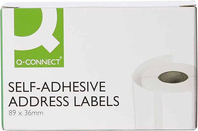 Q-Connect Address Label Roll Self Adhesive 89 x 36 mm White (Pack of 250) KF26073