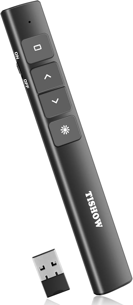 TISHOW Presentation Clickers,Clicker for Powerpoint, 2.4GHz Hyperlink Wireless Presenter Remote PowerPoint Clicker for Keynote/PPT/Mac/PC