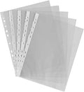 Smco 100 X A4 CLEAR PLASTIC PUNCH PUNCHED POCKETS FOLDERS FILING WALLETS SLEEVES