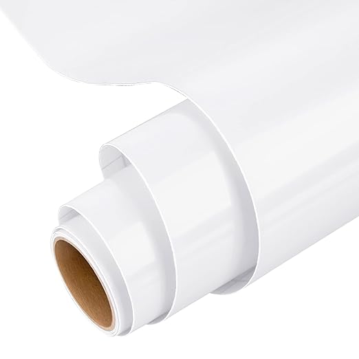 IModeur Glossy White Permanent Vinyl Roll - 30.5 x 153 cm Adhesive Vinyl for Mug, Cup, Window & Home Decor, and Other DIY Projects