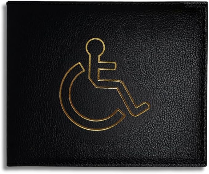 ARCUS PU Leather Disabled Blue Badge Timer Wallet Holder - Hologram Safe - Disability Discrete Parking Permit Protector (Black)