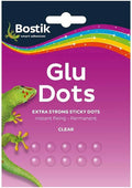 Bostik Extra Strong Glu Dots - Extra Strong, Double Sided Glue Dots, For Instant Fixing & Crafts, Easy to Use, No Mess, Clear, x64 Glu Dots