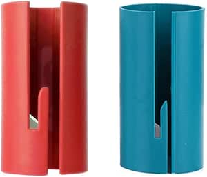 2PCS Wrapping Paper Cutter,Wrapping Paper Sliding Cutter, Gift Wrap Cutter for Christmas Paper Cutter, Easy Sliding Birthday Gift Wrap,Roll Paper Holder Dispenser Cutting Tools (Green+Red)