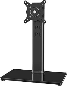 Single LCD Computer Monitor Free-Standing Desk Stand Riser for 13 inch to 32 inch Screen with Swivel, Height Adjustable, Rotation, Holds One (1) Screen up to 35kgs