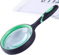 Magnifying Glass 10X, Handheld Reading Magnifier with Non-Slip Soft Rubber Handle, 75mm Magnifying Lens, Shatterproof Magnifying Mirror Reading Books, Inspection, Insects(Orange)
