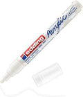 edding 5100 acrylic marker medium - white - 1 waterproof acrylic paint marker - round nib 2-3mm - acrylic paint pen for drawing on canvas, art paper and wood - acrylic markers for pebbles